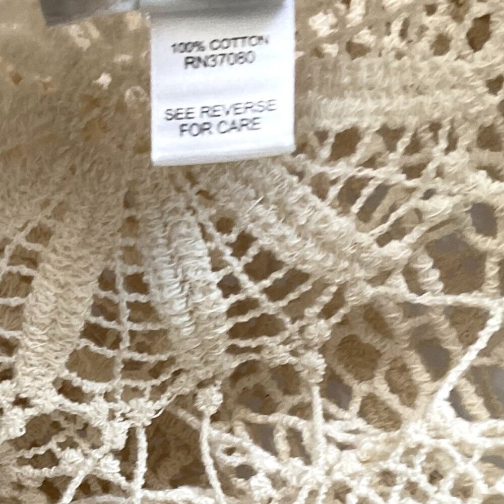 CATO CROCHET FLORAL  LACE FRINGE BOHO OPEN FRONT CARDIGAN - Picture 16 of 16